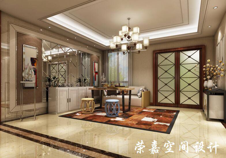 上海裝修案例現(xiàn)代三居 古雅溫和