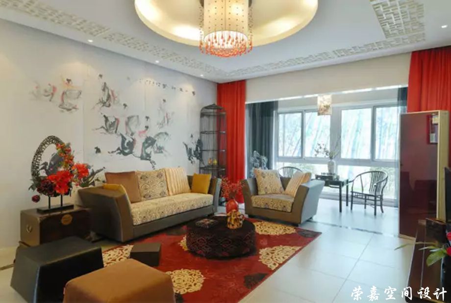 上海裝修案例120㎡中式婚房，熱情、浪漫、接地氣！